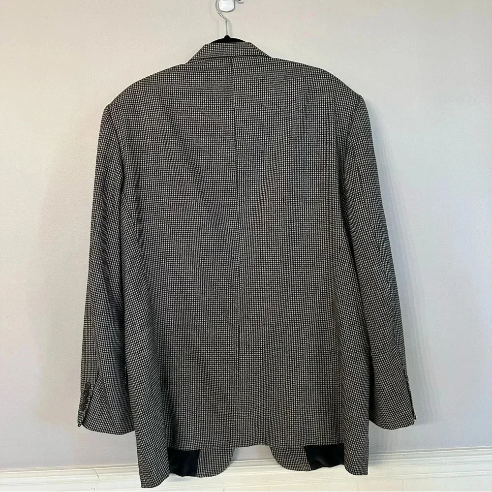 Fenzia S&K Men's Houndstooth Silk/Wool Blend Sports Blazer Jacket Size 44L GUC